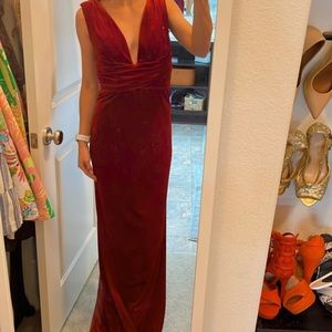 Maroon velvet dress